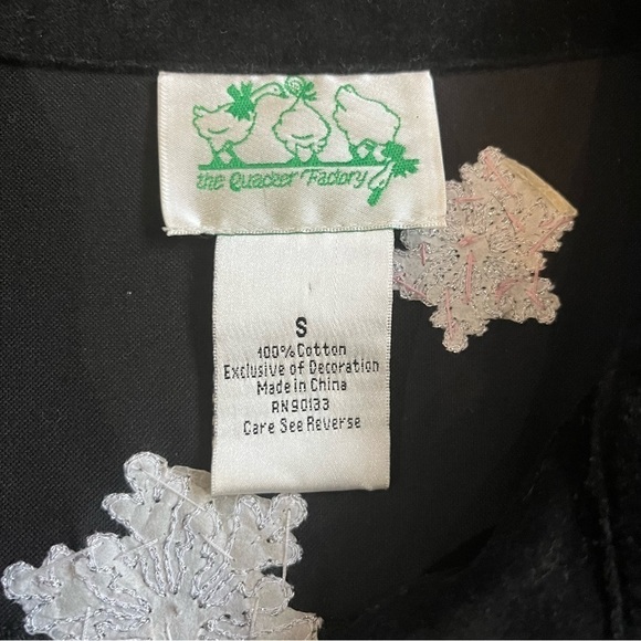 Quacker Factory Snowman Capture the Magic Holiday Velvet Jacket Black Size S - Picture 11 of 12